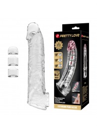 Прозрачный фаллоудлинитель с подхватом мошонки Silas - 26 см. - Baile - в Нальчике купить с доставкой