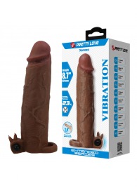 Коричневая насадка на пенис Xerxes - 22 см. - Baile - в Нальчике купить с доставкой