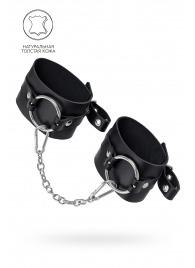 Черные оковы из толстой кожи с люверсами - Pecado - купить с доставкой в Нальчике