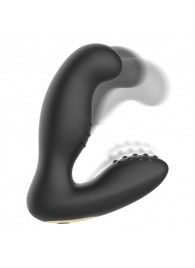 Черный вибромассажер простаты с ротацией и пультом ДУ - Ibiza - в Нальчике купить с доставкой