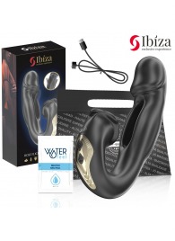Черный вагинально-клиторальный вибратор с функцией маятника - 18 см. - Ibiza