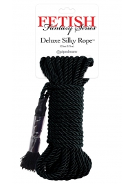 Черная веревка для фиксации Deluxe Silky Rope - 9,75 м. - Pipedream - купить с доставкой в Нальчике