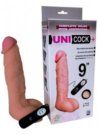 Фаллическая насадка Харнесс UNICOCK 9  с вибрацией - 24 см. - LOVETOY (А-Полимер) - купить с доставкой в Нальчике
