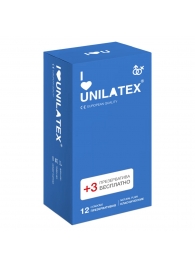 Классические презервативы Unilatex Natural Plain - 12 шт. + 3 шт. в подарок - Unilatex - купить с доставкой в Нальчике