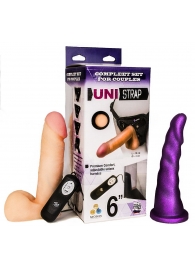 Вибрострапон с двумя насадками UniStrap - 18 и 18 см. - LOVETOY (А-Полимер) - купить с доставкой в Нальчике