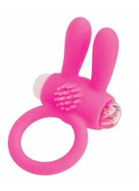 Розовое эрекционное виброкольцо A-toys с ушками - A-toys - в Нальчике купить с доставкой
