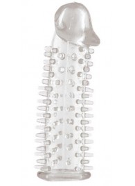 Прозрачная насадка на половой член с закрытой головкой и шипами - 12,5 см. - Toyfa Basic - в Нальчике купить с доставкой