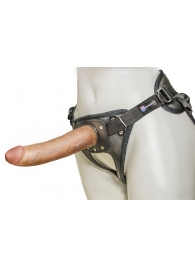 Насадка-фаллоимитатор на кожаных трусиках Harness Ultra Realistic 7  - 18 см. - LOVETOY (А-Полимер) - купить с доставкой в Нальчике