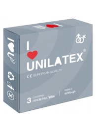 Презервативы с рёбрами Unilatex Ribbed - 3 шт. - Unilatex - купить с доставкой в Нальчике