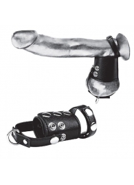 Кольцо на член и мошонку Cock Ring With 2  Ball Stretcher And Optional Weight Ring - BlueLine - в Нальчике купить с доставкой