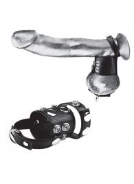 Утяжка на пенис и мошонку Cock Ring With 1.5  Ball Stretcher And Optional Weight Ring - BlueLine - купить с доставкой в Нальчике