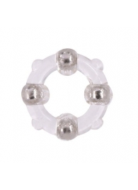 Эрекционное кольцо с 4 бусинами MENZSTUFF STUD RING CLEAR - Dream Toys - в Нальчике купить с доставкой