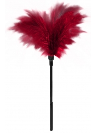 Пластиковая метелочка с красными пёрышками Small Feather Tickler - 32 см. - Blush Novelties - купить с доставкой в Нальчике