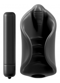 Чёрный мастурбатор Vibrating Silicone Stimulator с вибрацией - Pipedream - в Нальчике купить с доставкой