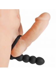 Насадка для двойного проникновения Double Fun Cock Ring with Double Penetration Vibe - XR Brands - в Нальчике купить с доставкой