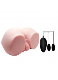 Телесный мастурбатор с двумя любовными тоннелями и вибрацией - Baile - в Нальчике купить с доставкой