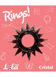 Чёрное эрекционное кольцо Rings Cristal - Lola Games - в Нальчике купить с доставкой