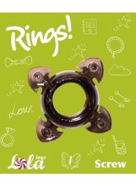 Чёрное эрекционное кольцо Rings Screw - Lola Games - в Нальчике купить с доставкой