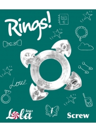 Прозрачное эрекционное кольцо Rings Screw - Lola Games - в Нальчике купить с доставкой