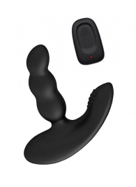 Черный силиконовый стимулятор простаты Levett Nitoc с пультом ДУ - Levett - в Нальчике купить с доставкой