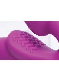 Ярко-розовый безремневой вибрострапон Evoke Vibrating Strapless Silicone Strap-on Dildo - XR Brands - купить с доставкой в Нальчике