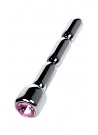 Серебристый уретральный плаг со стразом - 7 см. - ToyFa - купить с доставкой в Нальчике