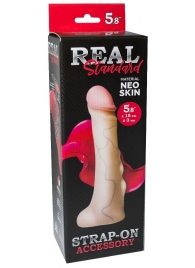 Реалистичная насадка с мошонкой REAL Standard - 18 см. - LOVETOY (А-Полимер) - купить с доставкой в Нальчике