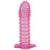 Гелевая розовая насадка с шипами - 12 см. - Toyfa Basic - в Нальчике купить с доставкой