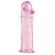 Гладкая розовая насадка с усиками под головкой - 12,5 см. - Toyfa Basic - в Нальчике купить с доставкой