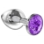 Малая серебристая анальная пробка Diamond Purple Sparkle Small с фиолетовым кристаллом - 7 см. - Lola Games - купить с доставкой в Нальчике