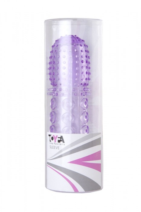 Насадка гелевая фиолетовая с точками, шипами и наплывами - 13,5 см. - Toyfa Basic - в Нальчике купить с доставкой