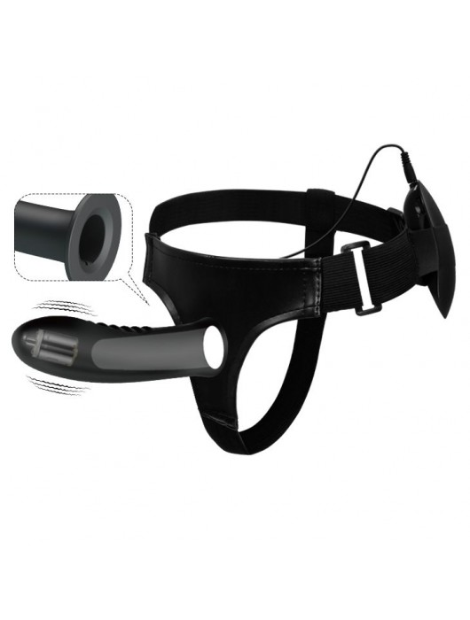 Полый страпон с вибрацией Myron - 18,5 см. - Baile - купить с доставкой в Нальчике