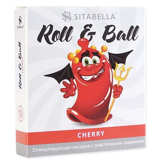 Стимулирующий презерватив-насадка Roll   Ball Cherry - Sitabella - купить с доставкой в Нальчике