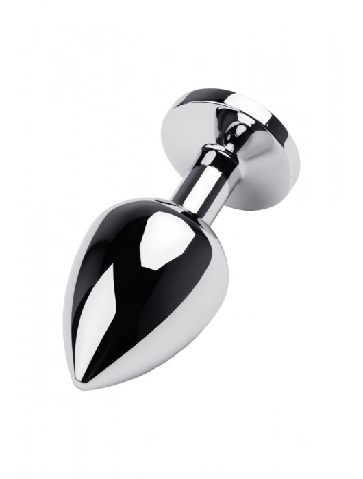 Серебристая коническая анальная пробка с красным кристаллом - 8 см. - ToyFa - купить с доставкой в Нальчике