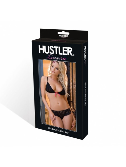 Лиф и трусики с яркой декоративной шнуровкой - Hustler Lingerie купить с доставкой