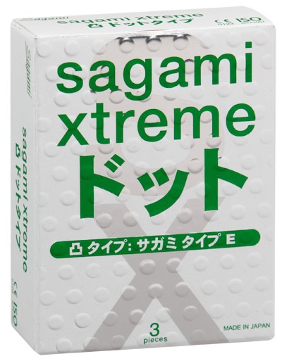 Презервативы Sagami Xtreme SUPER DOTS с точками - 3 шт. - Sagami - купить с доставкой в Нальчике