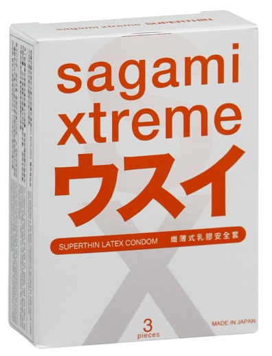 Ультратонкие презервативы Sagami Xtreme SUPERTHIN - 3 шт. - Sagami - купить с доставкой в Нальчике