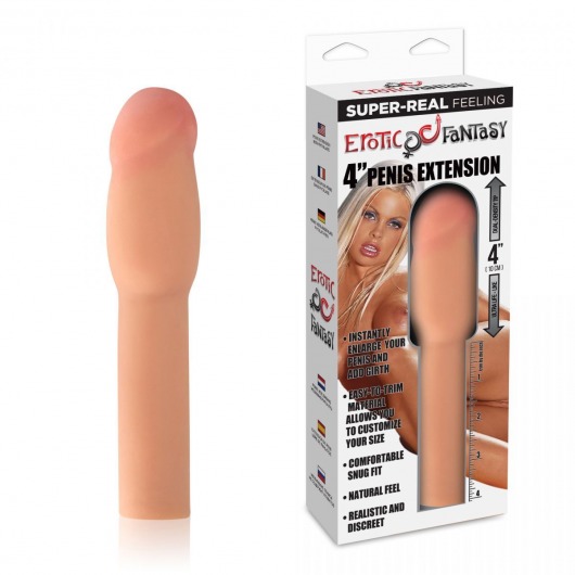 Телесная насадка для увеличения члена - 20 см. - Erotic Fantasy - в Нальчике купить с доставкой