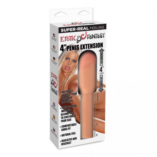 Телесная насадка для увеличения члена - 20 см. - Erotic Fantasy - в Нальчике купить с доставкой