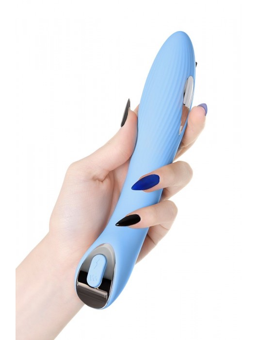 Голубой силиконовый вибратор с электростимуляцией TESLA G-POINT - 21 см. - ToyFa - купить с доставкой в Нальчике