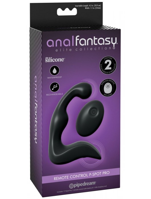 Черный вибромассажер простаты с пультом ДУ Control P-Spot Pro - Pipedream - в Нальчике купить с доставкой