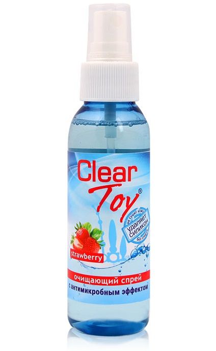 Очищающий спрей для игрушек CLEAR TOY Strawberry - 100 мл. - Биоритм - купить с доставкой в Нальчике