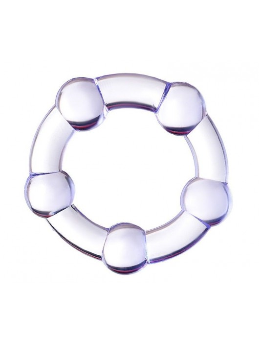 Фиолетовое эрекционное кольцо на пенис с бусинами - Штучки-дрючки - в Нальчике купить с доставкой