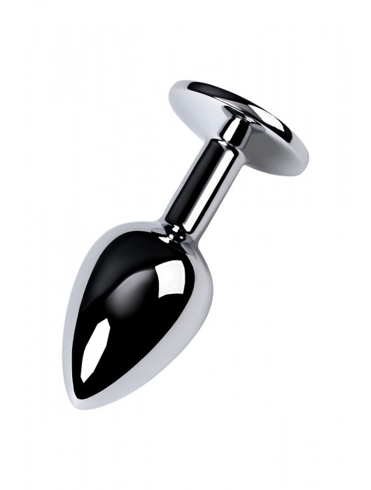 Серебристая конусовидная анальная пробка с фиолетовым кристаллом - 7 см. - ToyFa - купить с доставкой в Нальчике