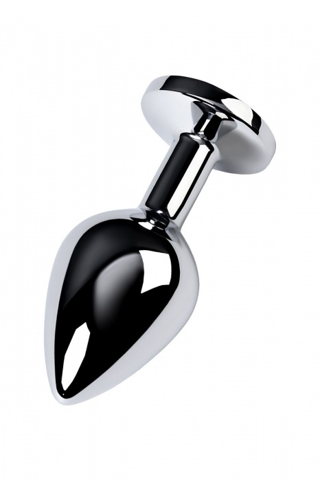 Серебристая конусовидная анальная пробка с голубым кристаллом - 8 см. - ToyFa - купить с доставкой в Нальчике