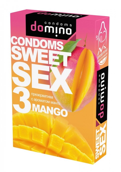 Презервативы для орального секса DOMINO Sweet Sex с ароматом манго - 3 шт. - Domino - купить с доставкой в Нальчике