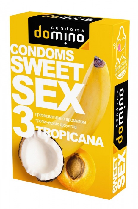 Презервативы для орального секса DOMINO Sweet Sex с ароматом тропических фруктов - 3 шт. - Domino - купить с доставкой в Нальчике