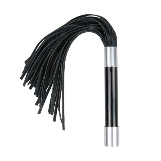 Черная плеть Easytoys Flogger With Metal Grip - 38 см. - Easy toys - купить с доставкой в Нальчике