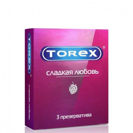 Презервативы Torex  Сладкая любовь  с ароматом клубники - 3 шт. - Torex - купить с доставкой в Нальчике