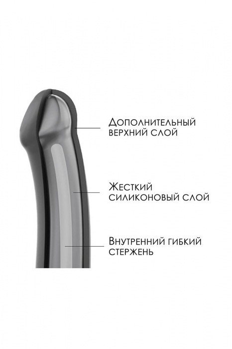 Черный фаллос на присоске Silicone Bendable Dildo L - 19 см. - Strap-on-me - купить с доставкой в Нальчике